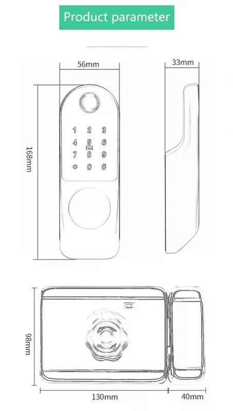 Khoá cổng vân tay 2 chiều 4 tính năng LK-11A